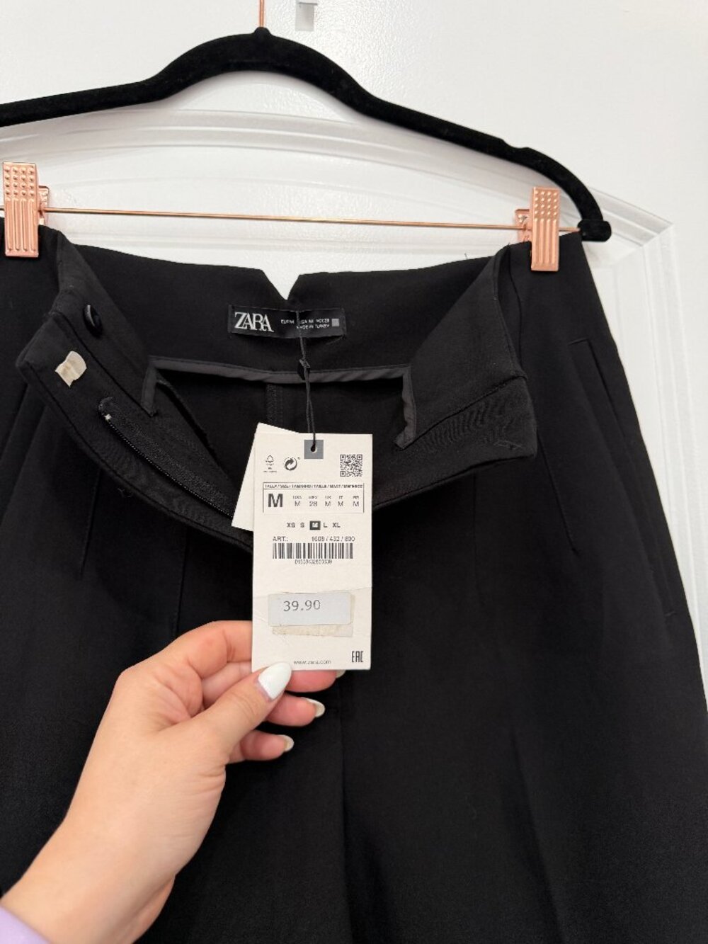 Zara Black Tailored Pants, Size M (NWT)